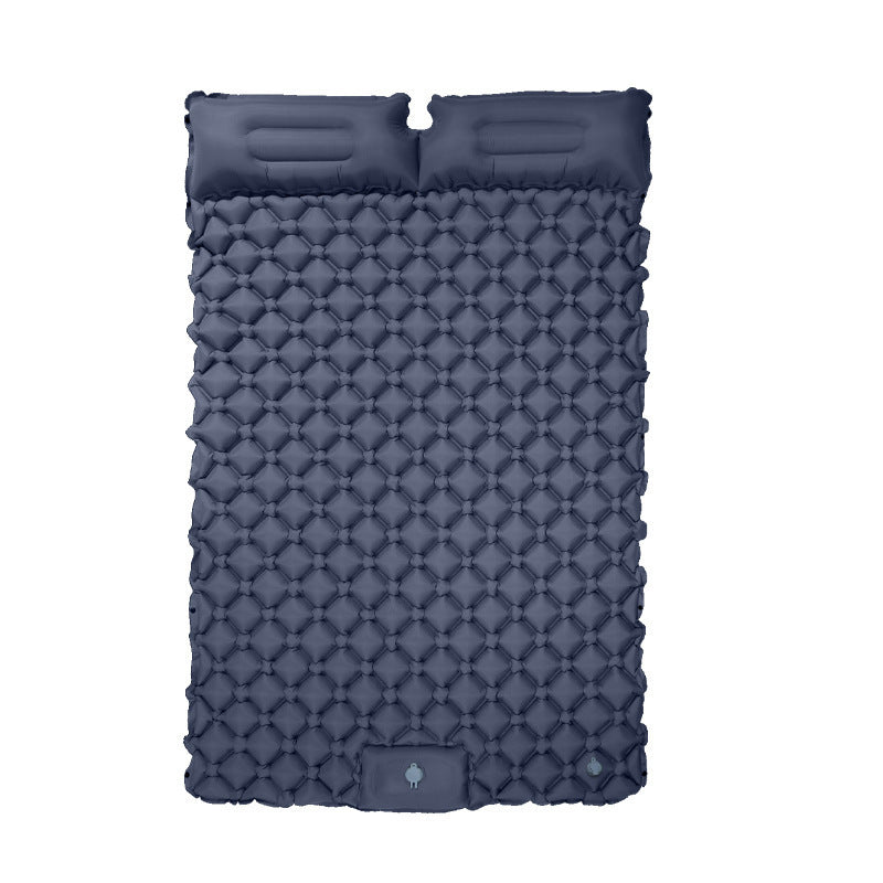 CampKitZone Double Inflatable Sleeping Pad with Built-In Pillow & Pump — Camping, Backpacking & Hiking Mat
