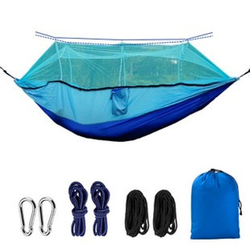 Anti-Mosquito Camping Hammock — 210T Nylon, 4 Colors