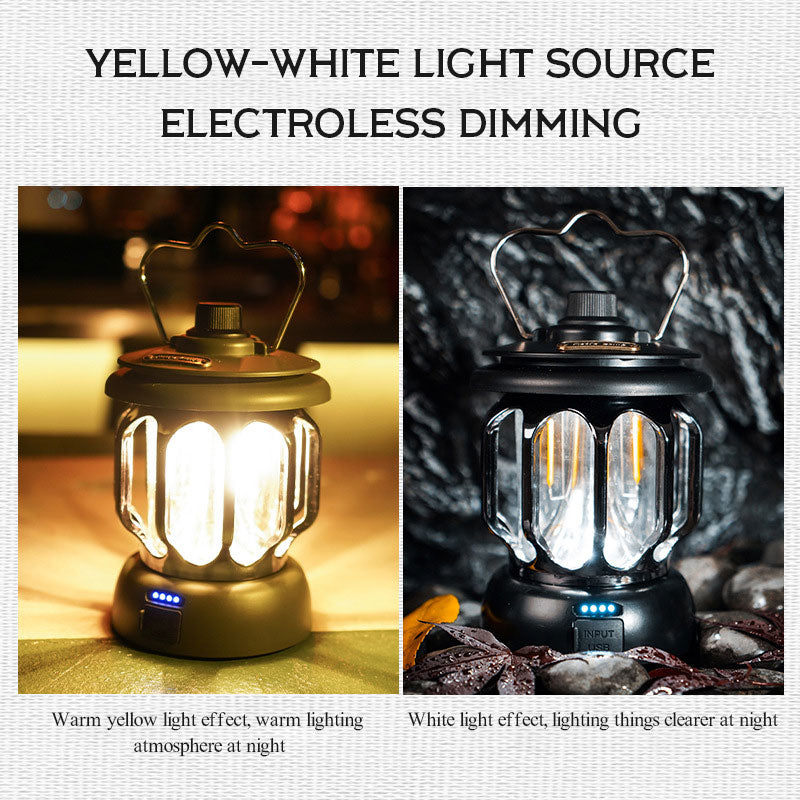 Retro LED Camping Lamp — Rechargeable, Long Battery Life