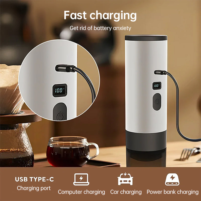 Portable Espresso Maker — Wireless, 3-in-1, Camp or Car