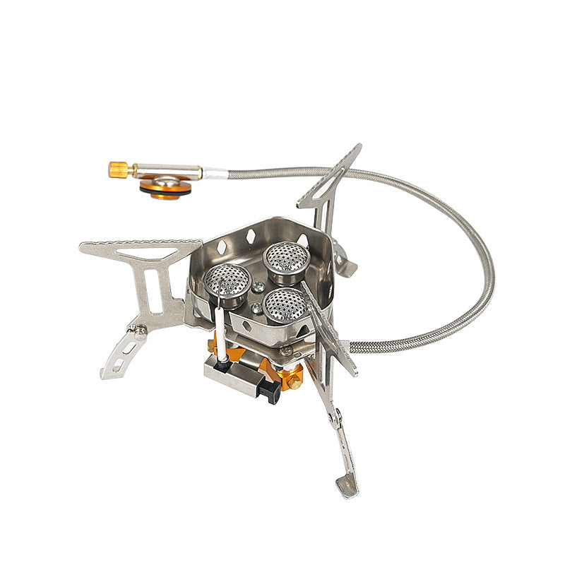 3-Head Windproof Camp Stove — Portable Gas Burner