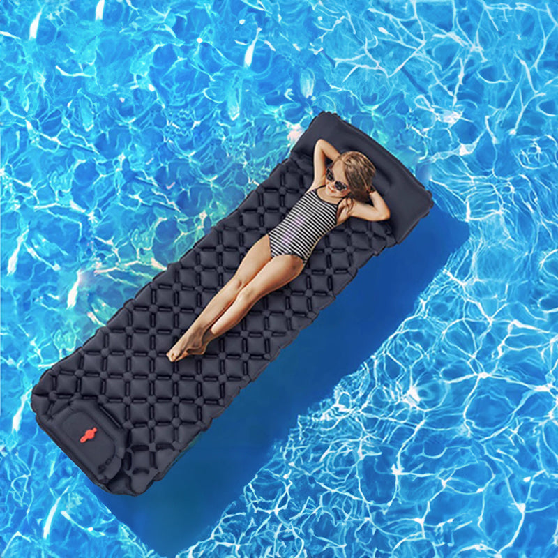 CampKitZone Double Inflatable Sleeping Pad with Built-In Pillow & Pump — Camping, Backpacking & Hiking Mat