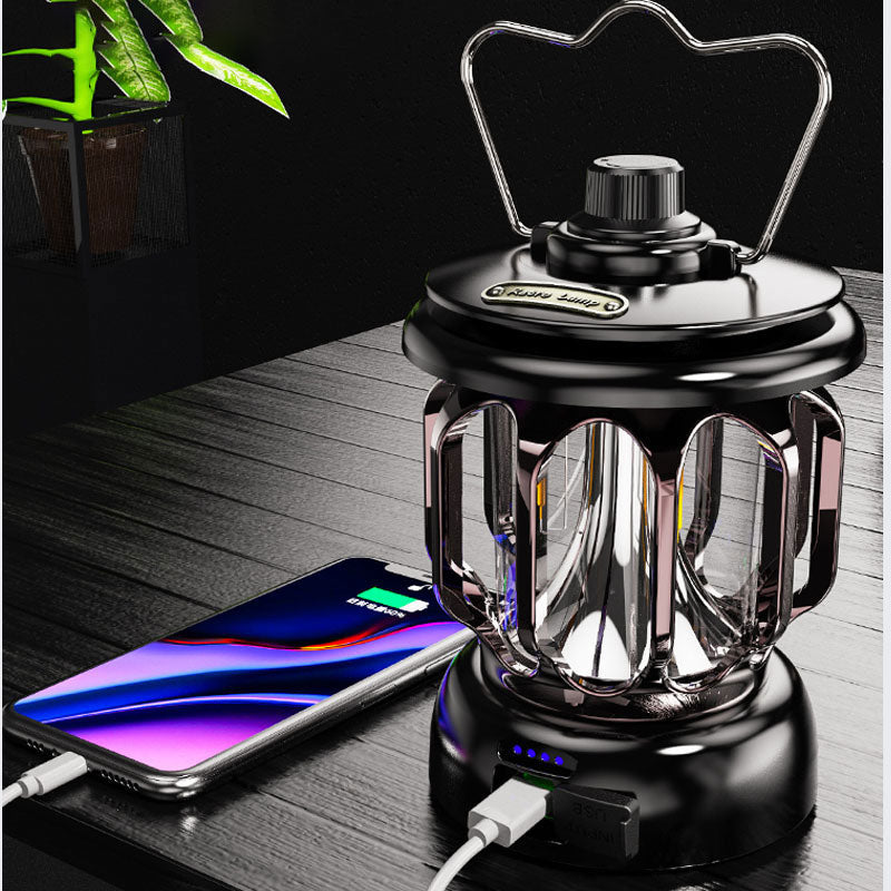Retro LED Camping Lamp — Rechargeable, Long Battery Life
