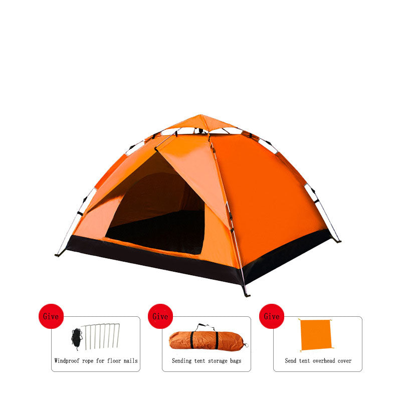 Quick-Open Camping Tent — Waterproof, 2-Door, UV Protection