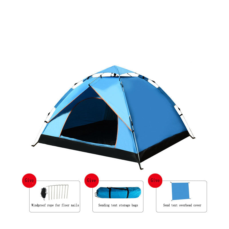Quick-Open Camping Tent — Waterproof, 2-Door, UV Protection
