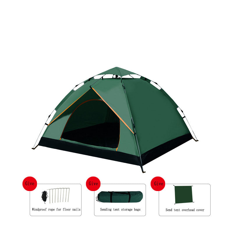 Quick-Open Camping Tent — Waterproof, 2-Door, UV Protection