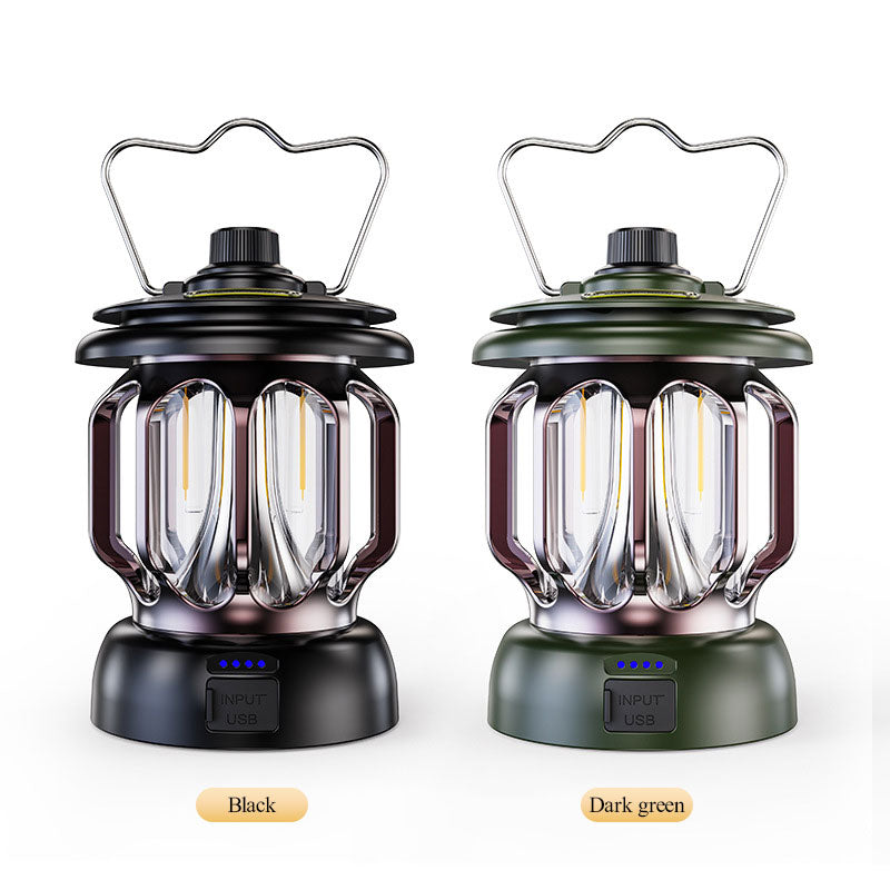 Retro LED Camping Lamp — Rechargeable, Long Battery Life