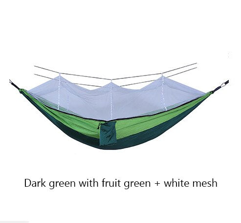 Anti-Mosquito Camping Hammock — 210T Nylon, 4 Colors