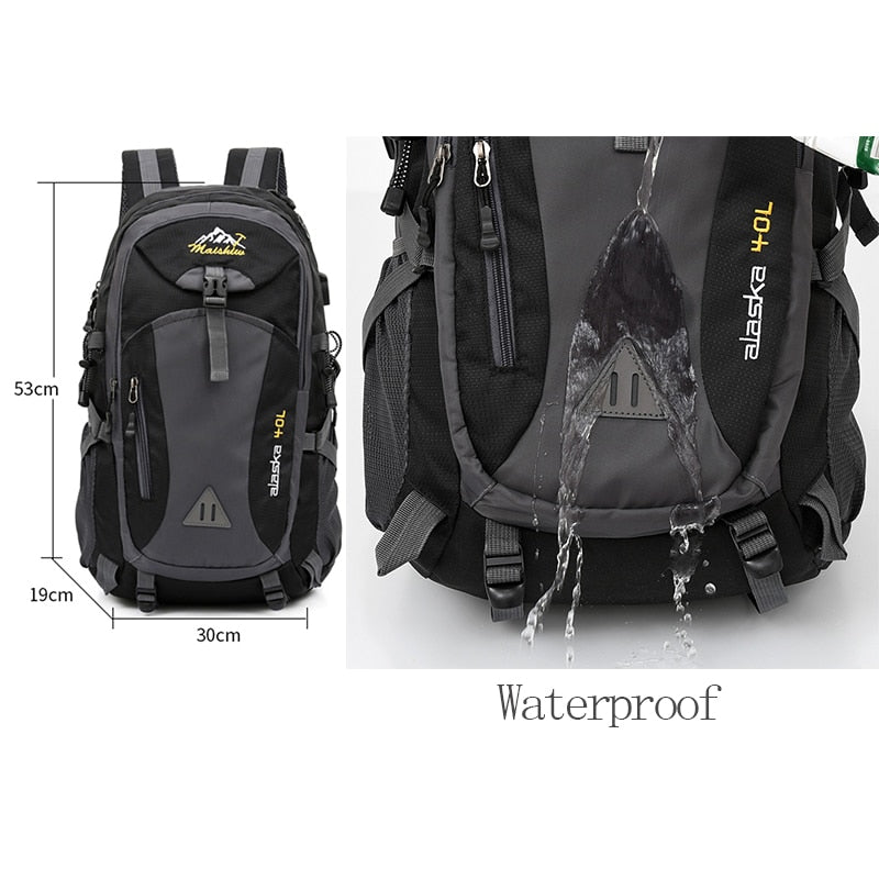 40L Waterproof Outdoor Backpack — Hiking, Climbing & Travel Bag