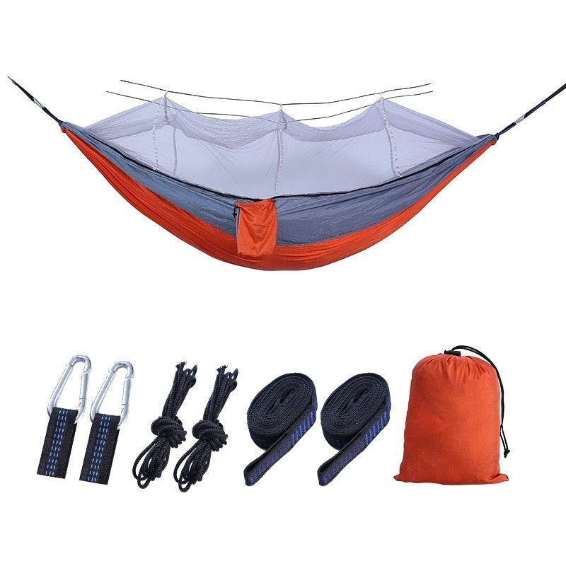 Anti-Mosquito Camping Hammock — 210T Nylon, 4 Colors