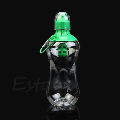 550ML Filtered Water Bottle — Built-In Carbon Filter