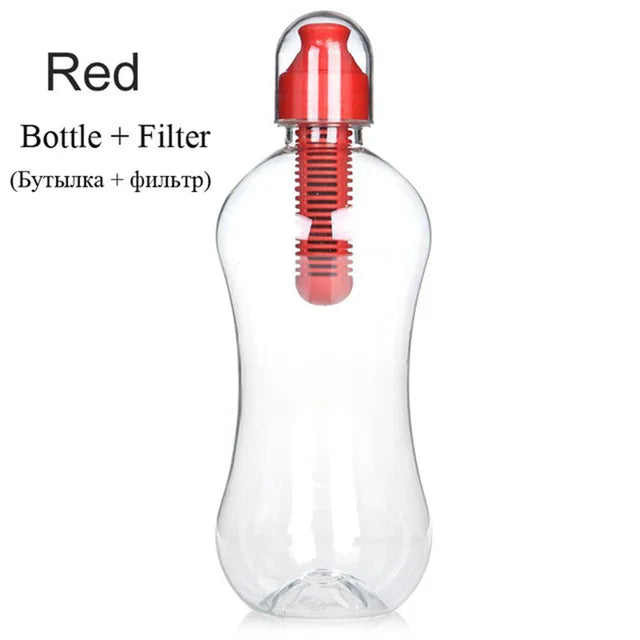 550ML Filtered Water Bottle — Built-In Carbon Filter